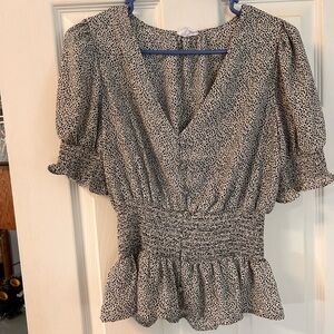 Sienna Sky Women's Black and White Ruffle Top, size medium